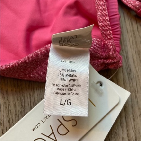 NWT Revolve L*space Brittany Bikini Top Bubblegum Pink Shimmer - Picture 12 of 13